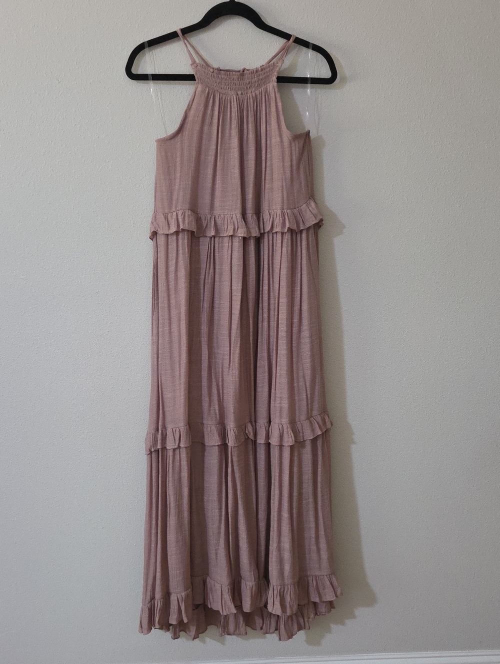 Listicle Mauve Ruffle Halter Maxi Dress